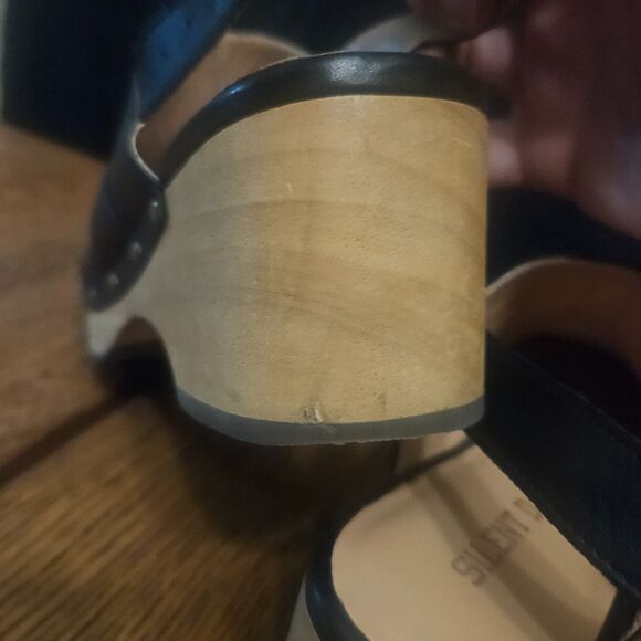 Silent D x Anthropologie Georgia Slingback Clogs Sz 38 us 7.5-8 Black - Picture 7 of 10